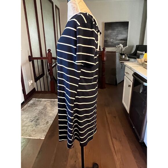 Feager Casual Striped Criss Cross Short Sleeve T Shirt Dress XL NWT - Picture 4 of 7
